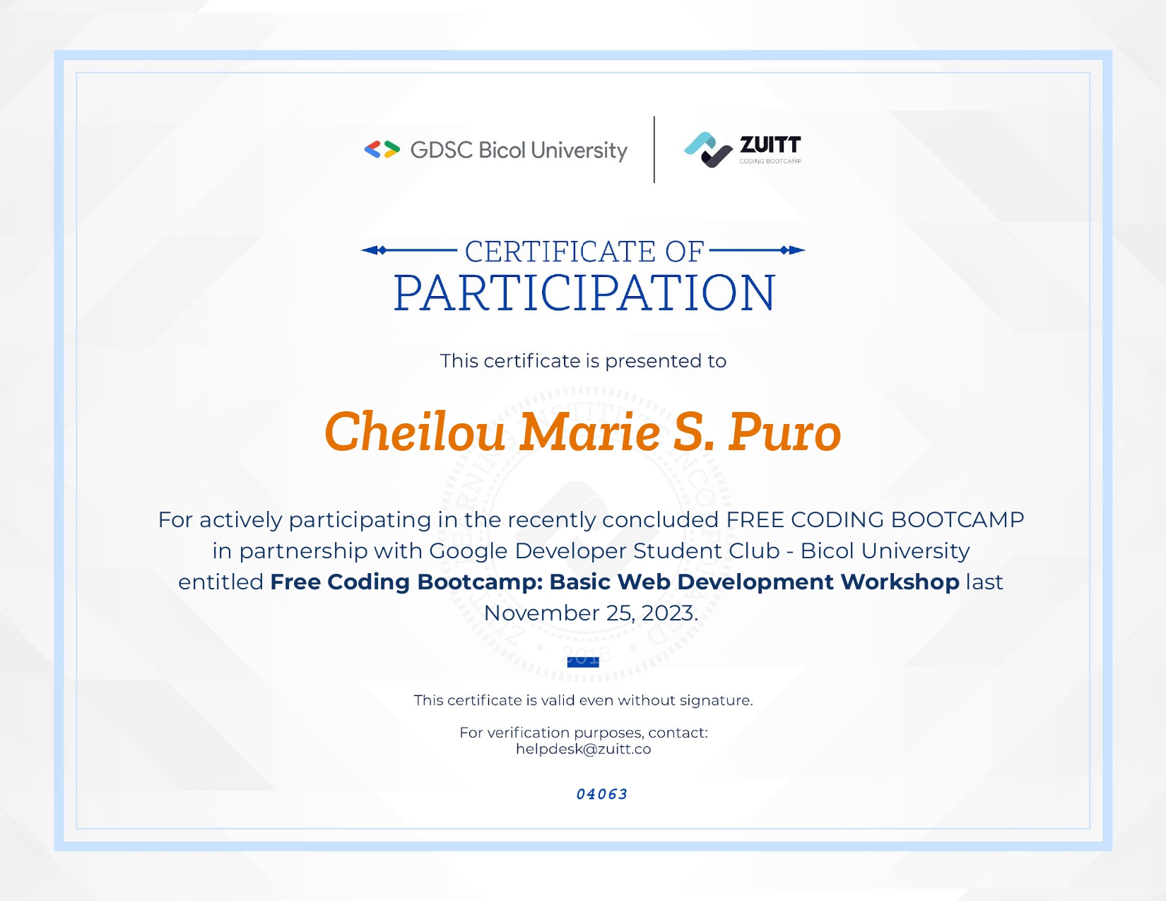 Certificate Image